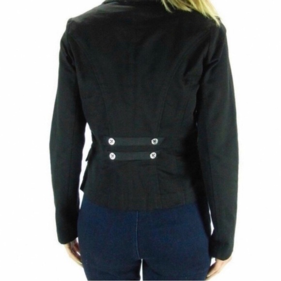 CAbi Style #329 The Band Military Jacket Blazer Black w/ Silver Buttons - Size 8 - Picture 3 of 10